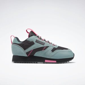 Reebok Classic Leather Ripple Trail Turnschuhe Damen - Grün/Grau/Rosa - DE 693-LNG